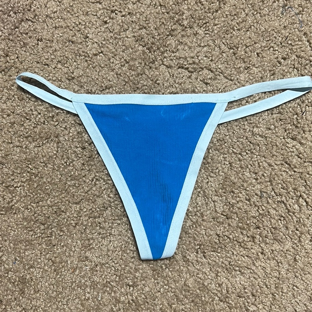 Blue string thong